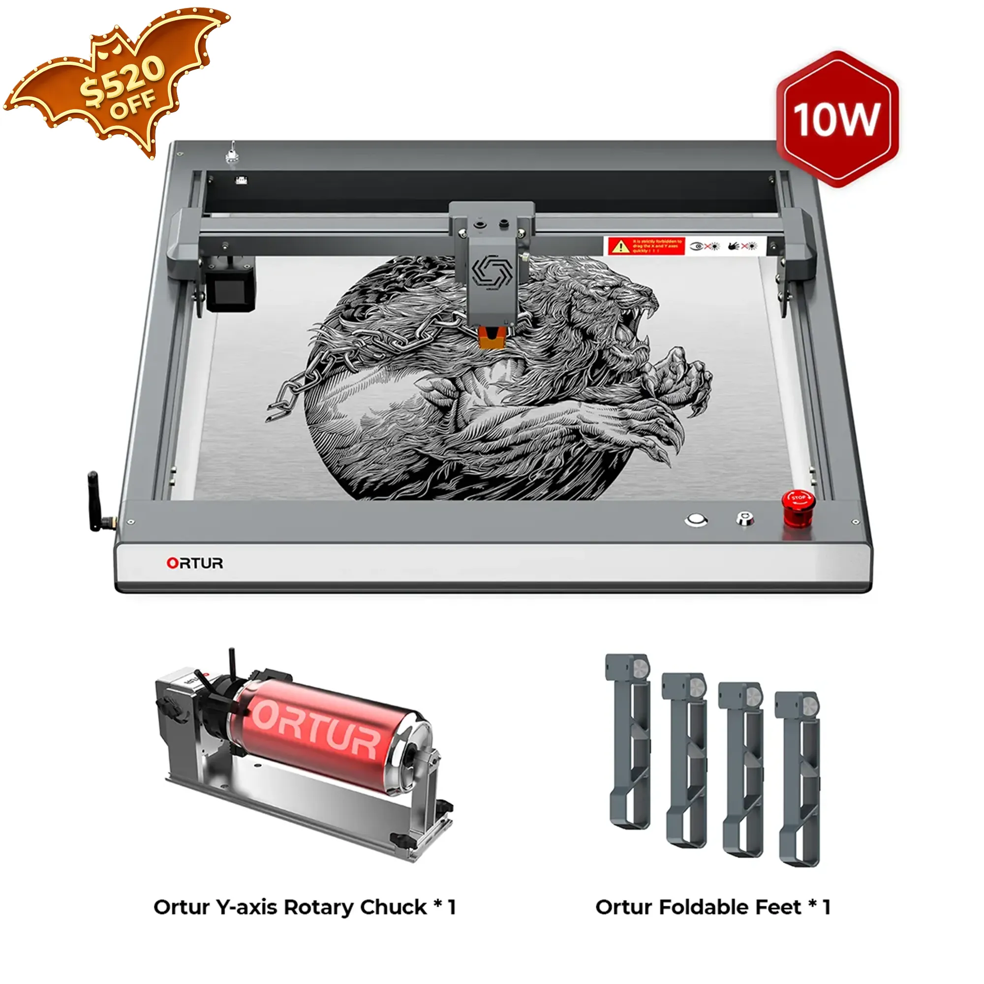 Ortur LM3 Laser Engraving & Cutting Machine 20,000mm/min (40W/20W/10W)