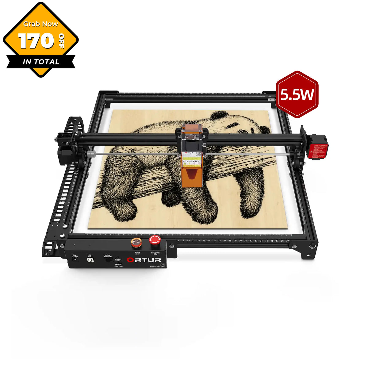 Ortur LM2 Pro S2 Laser Engraving & Cutting Machine 15,000mm/min (10W/5W)