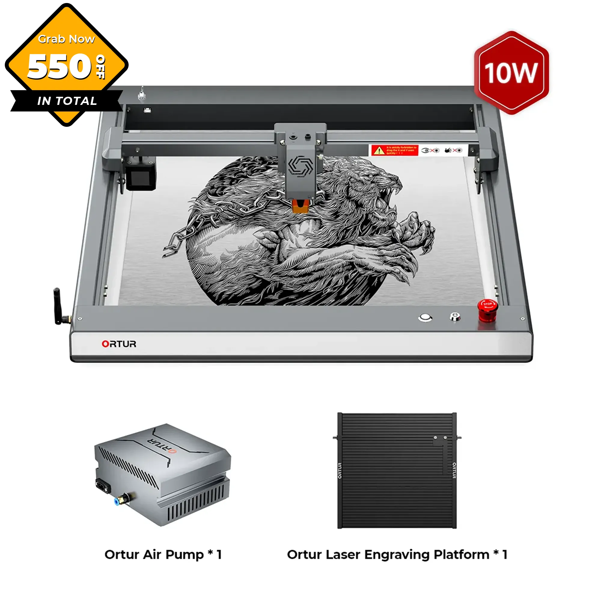Ortur LM3 Laser Engraving & Cutting Machine 20,000mm/min (40W/20W/10W)