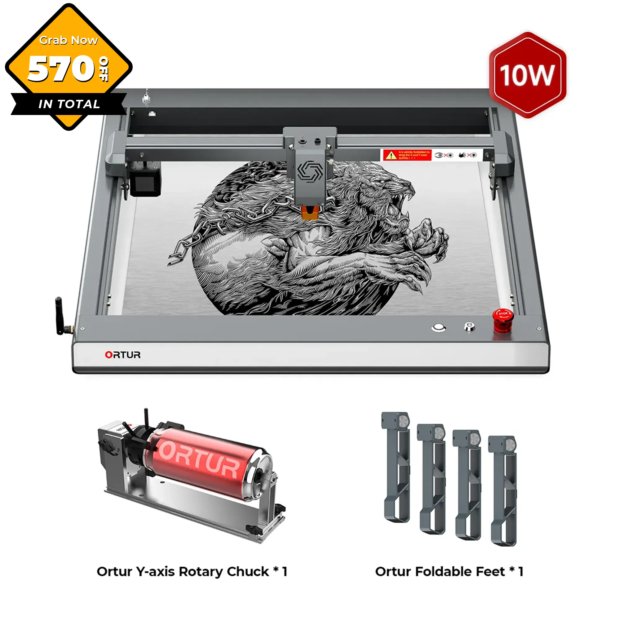 Ortur LM3 Laser Engraving & Cutting Machine 20,000mm/min (40W/20W/10W)