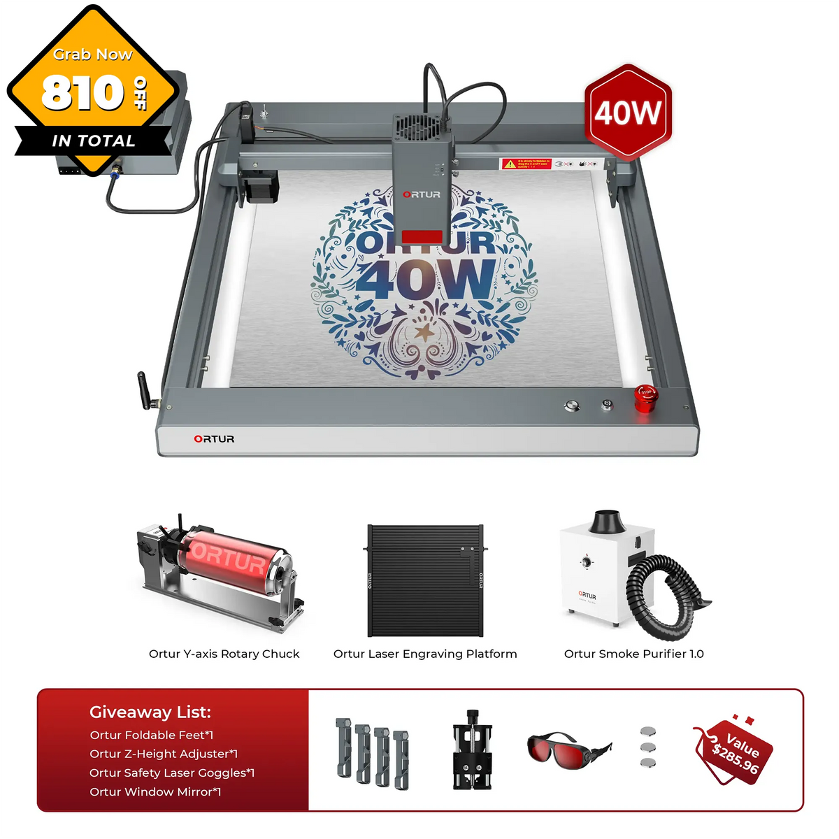 Ortur LM3 Laser Engraving & Cutting Machine 20,000mm/min (40W/20W/10W)