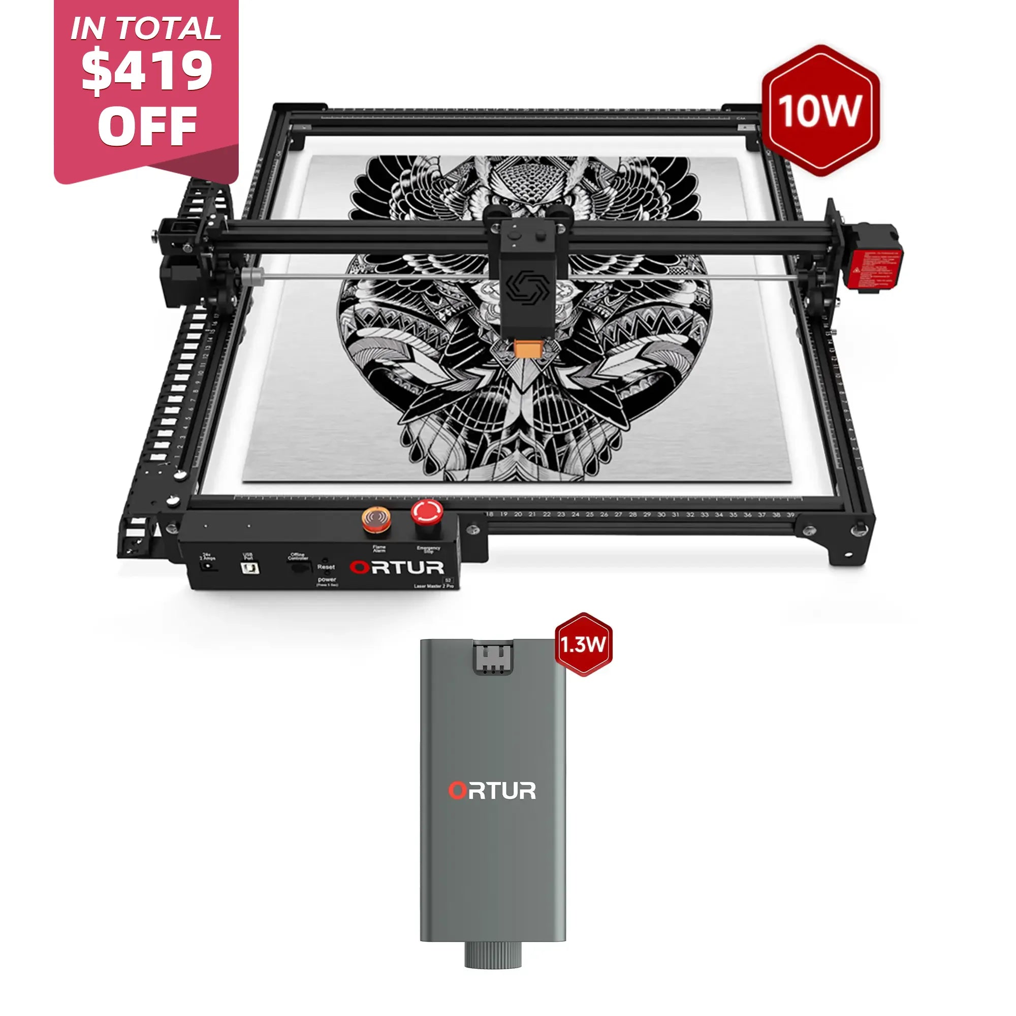 Ortur LM2 Pro S2 Laser Engraving & Cutting Machine 15,000mm/min (10W/5W)
