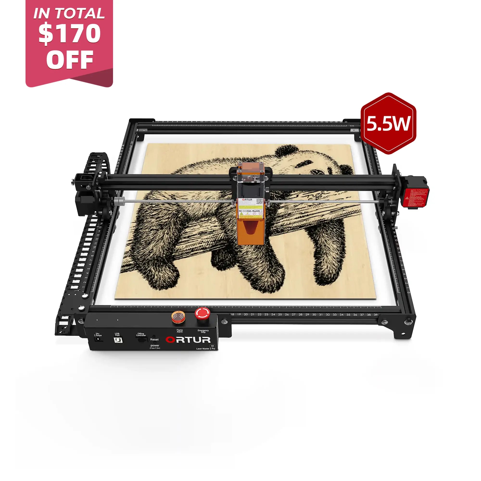 Ortur LM2 Pro S2 Laser Engraving & Cutting Machine 15,000mm/min (10W/5W)