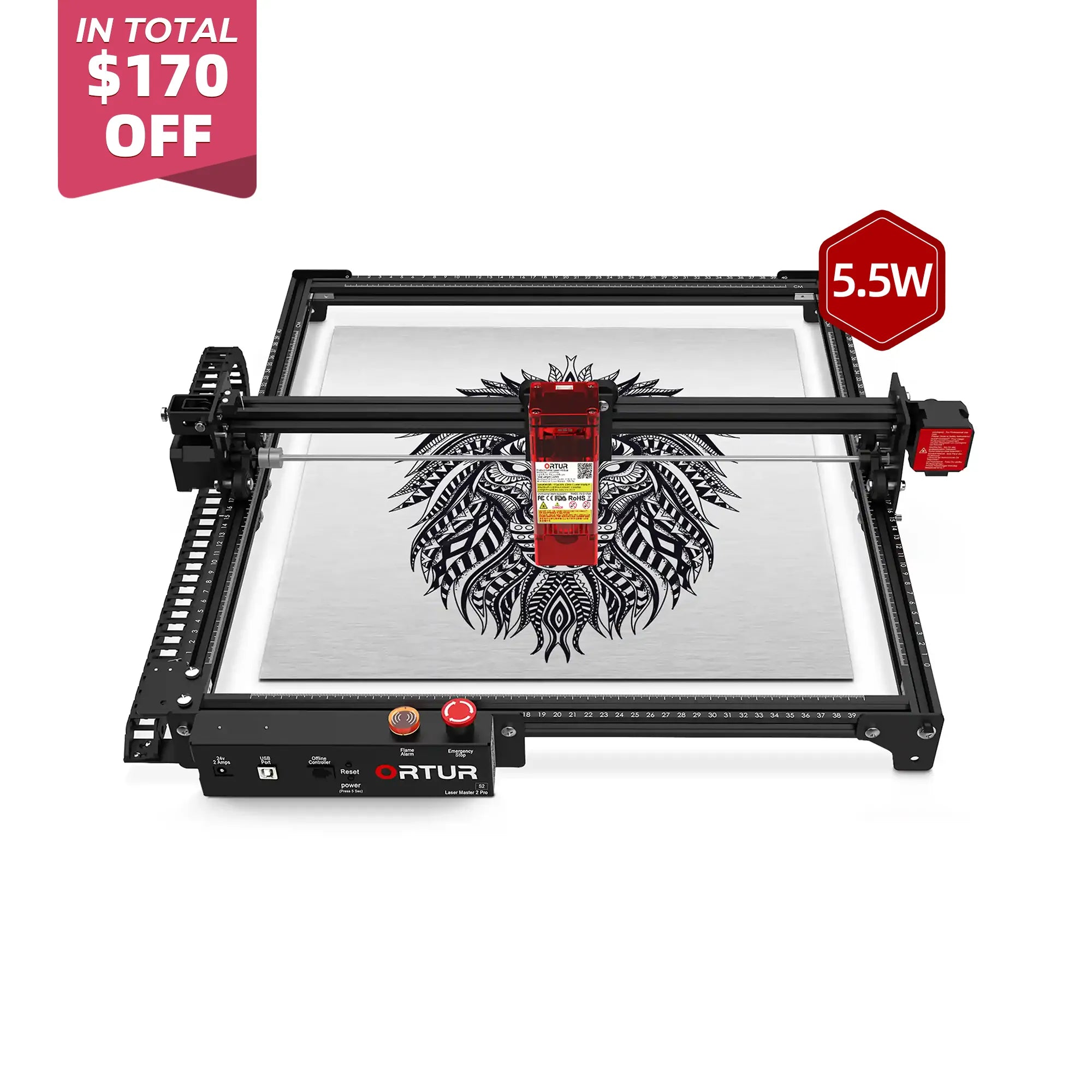Ortur LM2 Pro S2 Laser Engraving & Cutting Machine 15,000mm/min (10W/5W)