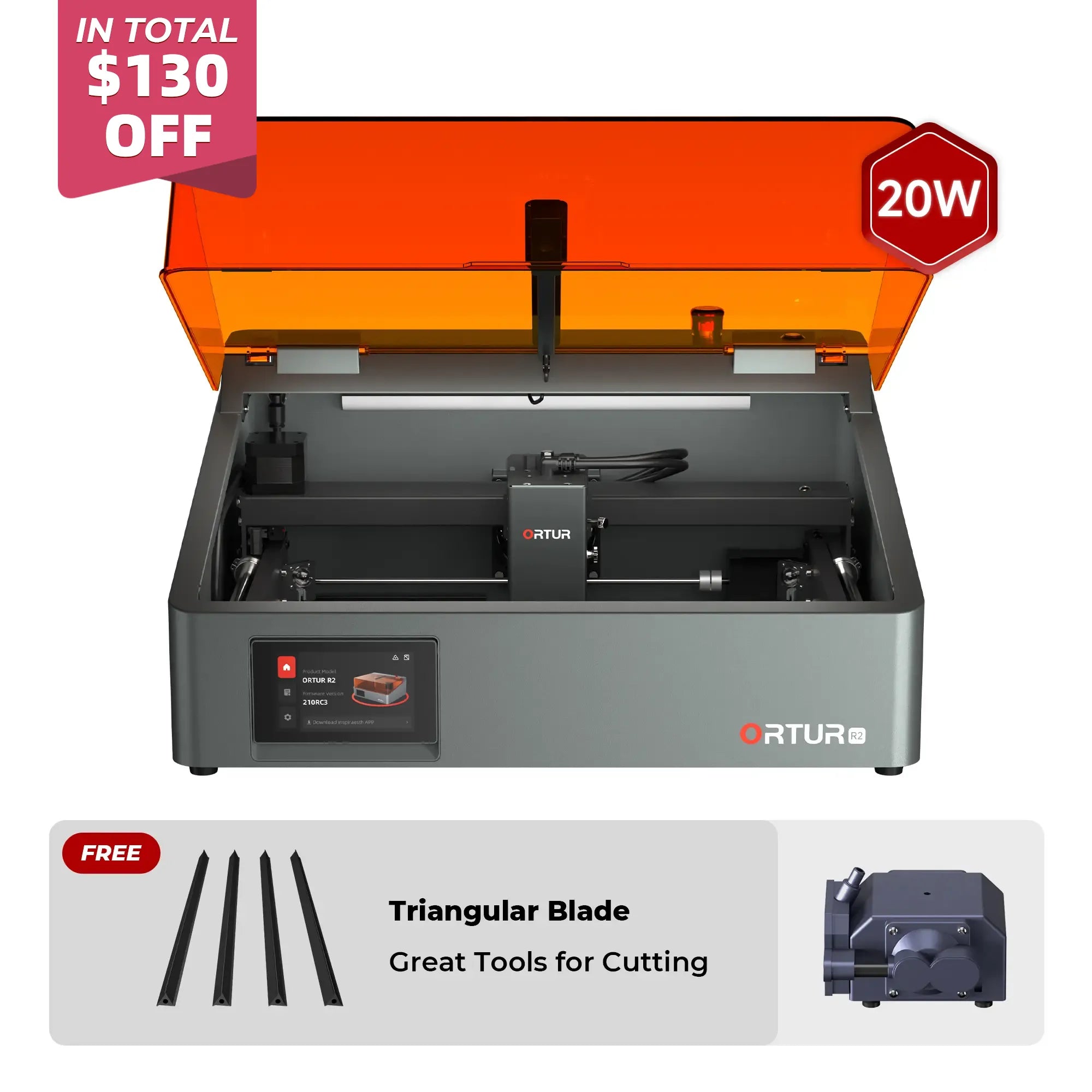 ORTUR R2 20W レーザープリンター(20W+1.3W+オプション付) ORTUR R2 Smart Laser Engraver 1.3W IR/10W/20W | Ortur