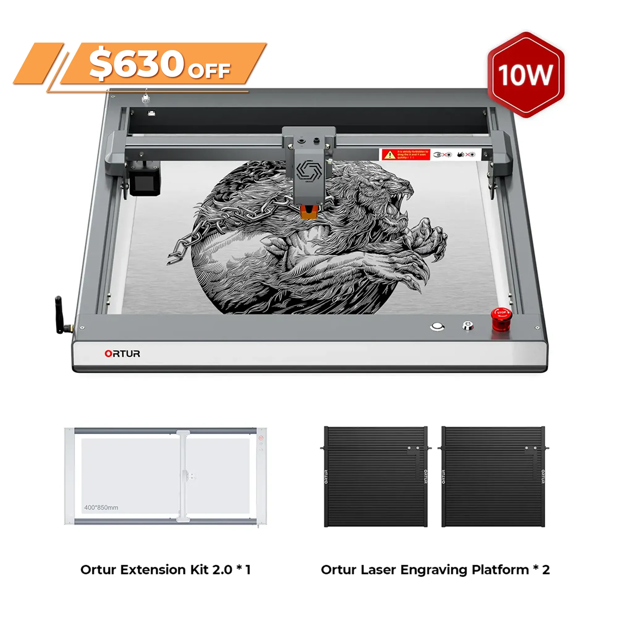 Ortur LM3 Laser Engraving & Cutting Machine 20,000mm/min (40W/20W/10W)