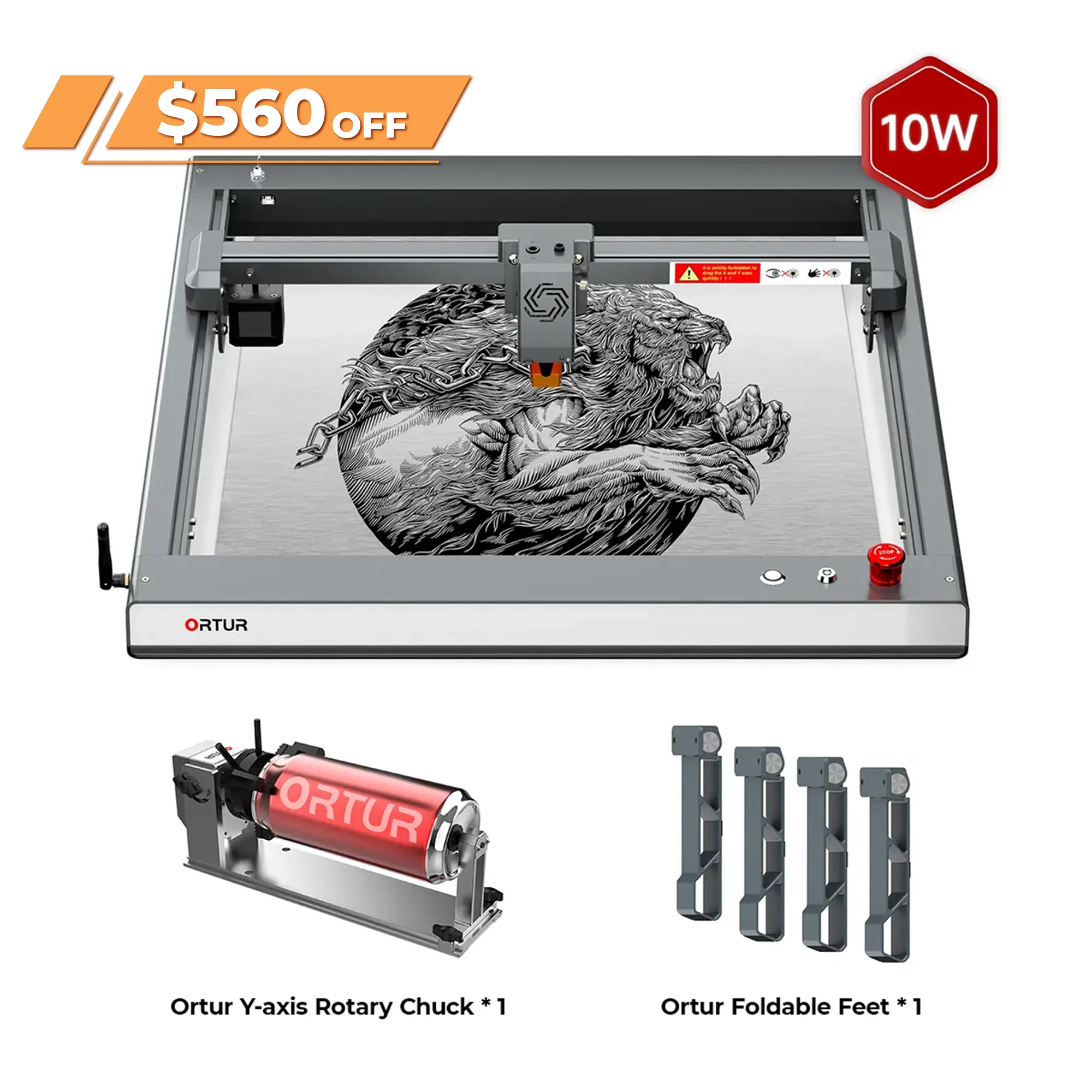 Ortur LM3 Laser Engraving & Cutting Machine 20,000mm/min (40W/20W/10W)