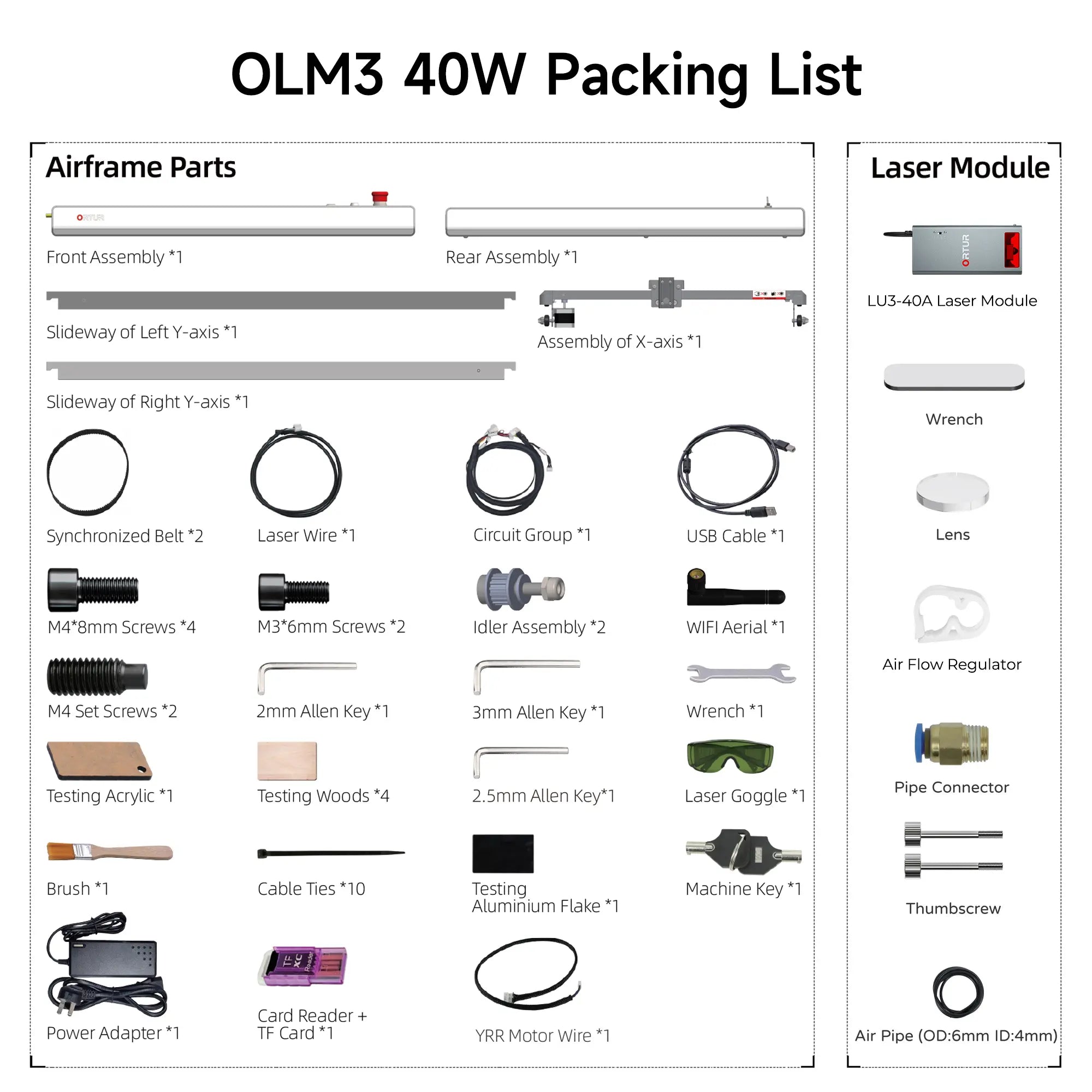 Ortur LM3 Laser Engraving & Cutting Machine 20,000mm/min (40W/20W/10W)